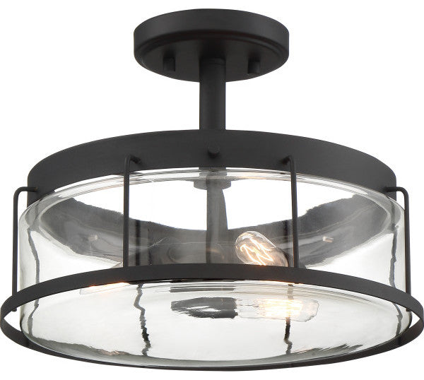 Ludlow 3-Light Semi-Flush Mount, Earth Black