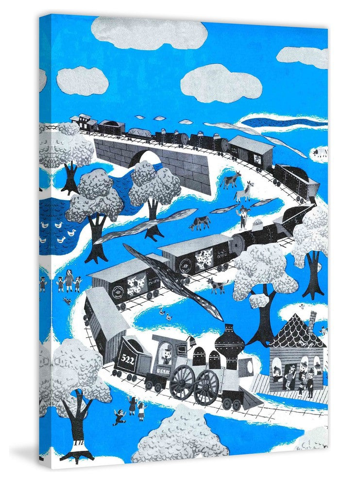 "The Longest Train" Painting Print on Wrapped Canvas