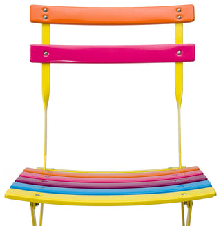 Alpine Rainbow Metal Bistro Set with Table and Two Chairs, 28"