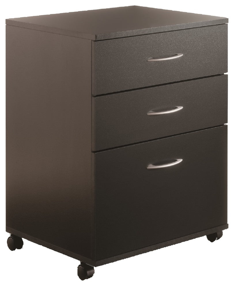Essentials 3-Drawer Mobile Filing Cabinet 6092 from Nexera, Black