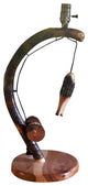 Hickory Log Fishing Pole Table Lamp, All Hickory