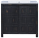 36 inch Freestanding Bath Vanity in Retro Espresso with White Resin Top