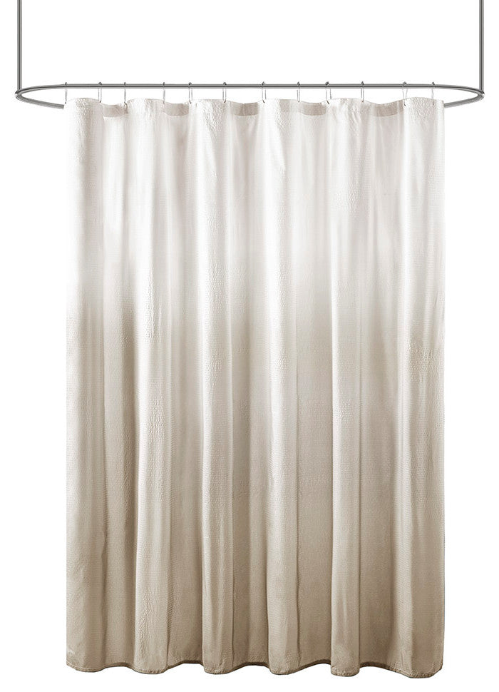 Madison Park Ara Embossed Ombre Shower Curtain, Grey, Taupe