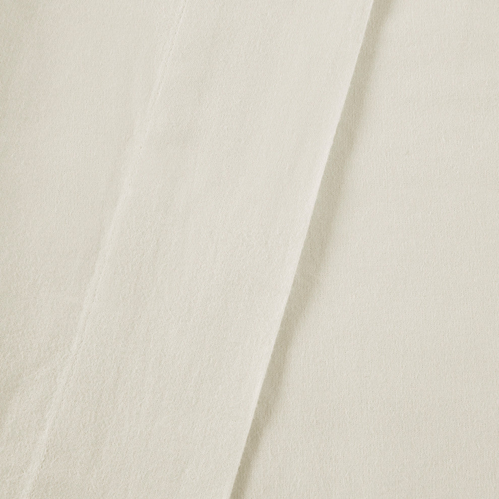 Beautyrest Oversized Flannel 4 Piece Sheet Set, Ivory Solid