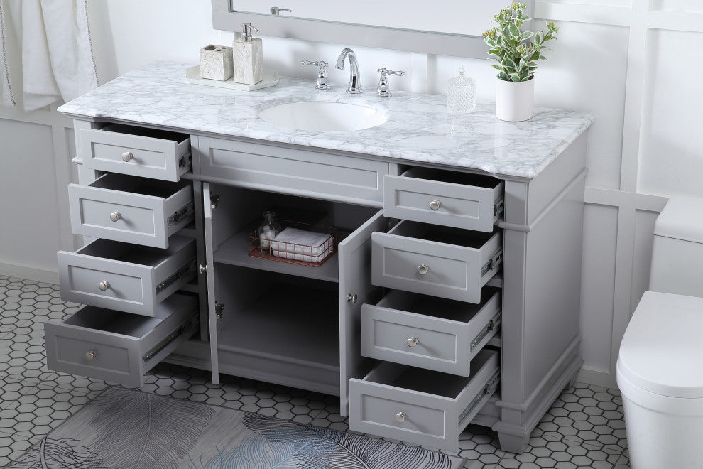 Weston Single Bathroom Vanity Set, Grey, 60