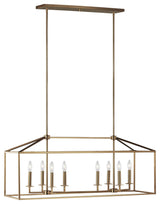 Perryton 8-Light Island Pendant, Satin Brass