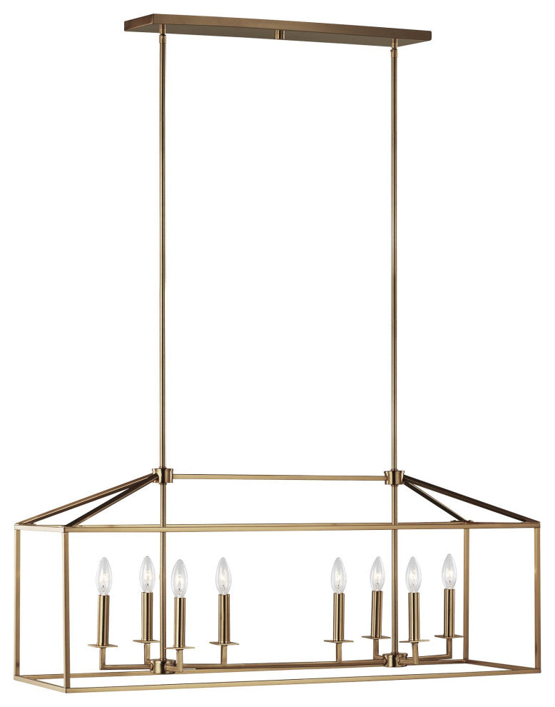 Perryton 8-Light Island Pendant, Satin Brass