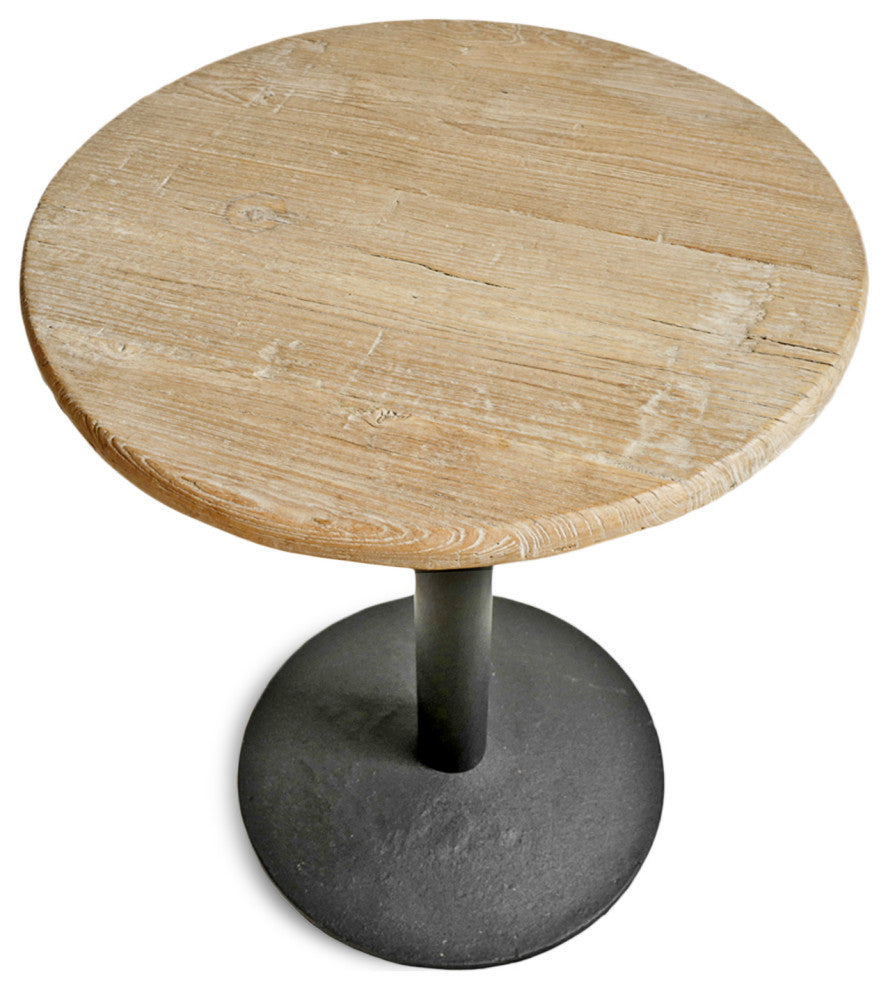 Round Elm & Iron Bistro Counter Table