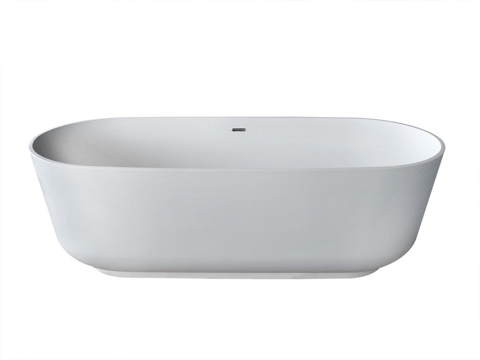 Atlantis Whirlpools Asaro 32 x 71 Artificial Stone Freestanding Bathtub