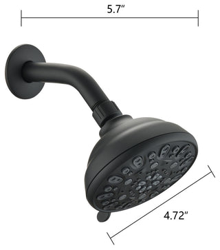 High Pressure 7-Setting Spiral Shower Head With Shower Arm, Matte Black