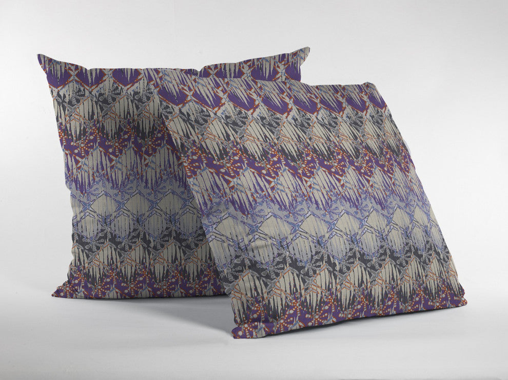 20 Magenta Cream Hatch Decorative Suede Throw Pillow