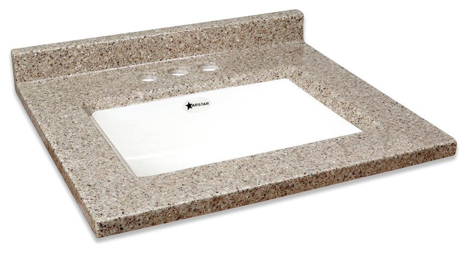 Transolid Charlotte 49"x22" Single Bowl Vanity Top, Latte