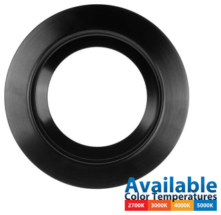 DCR4 LED Recessed Downlight Retrofit Light Fixture, Black, Smooth, 2700k