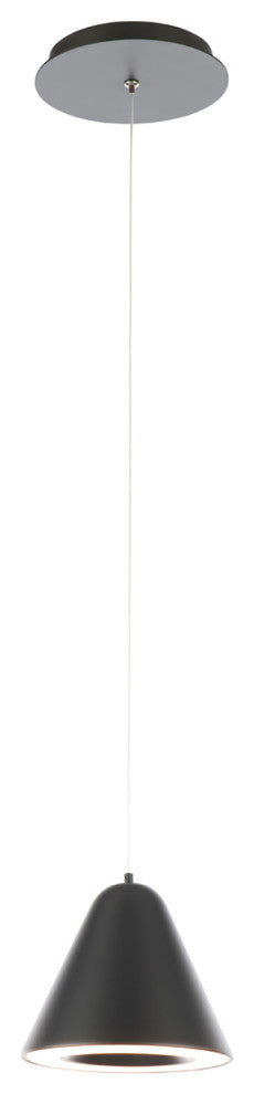 Kone 6" LED Pendant 3000K, Black, Title 24 Compliant