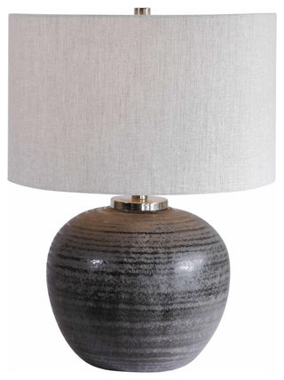 Uttermost 26349-1 Mikkel 22" Tall Vase Table Lamp - Charcoal