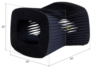 Seat Belt Ottoman, Black