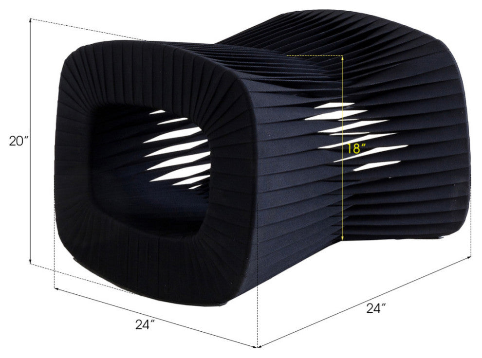 Seat Belt Ottoman, Black