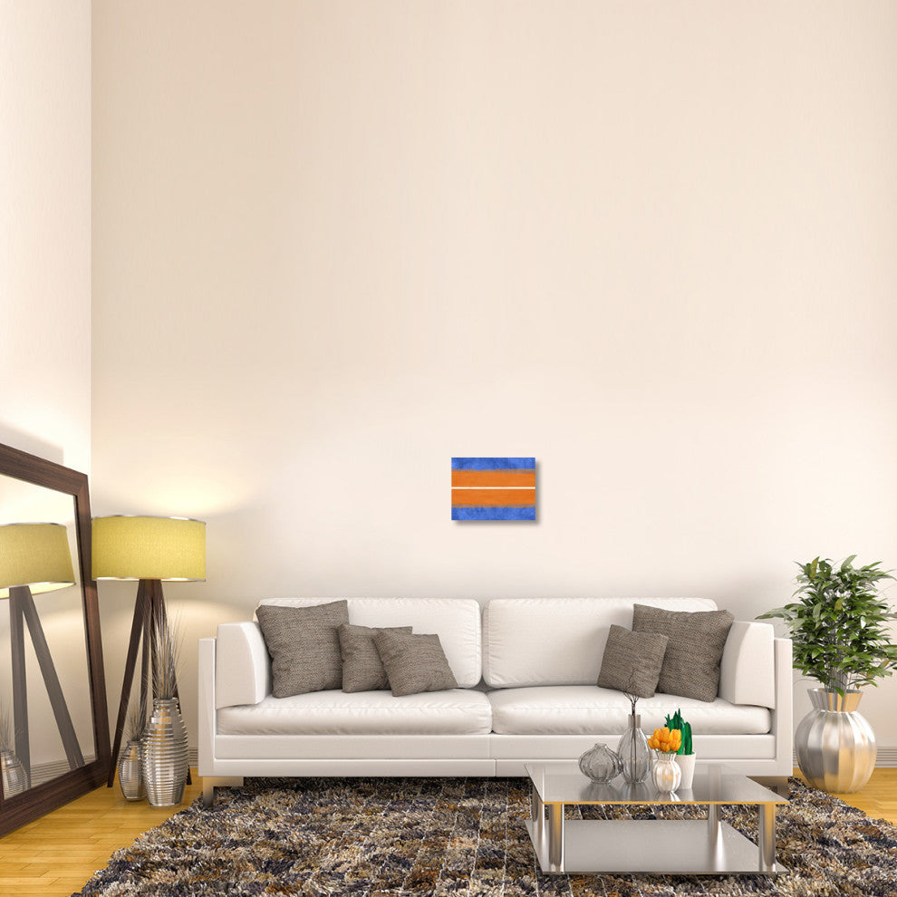 "Blue And Orange Abstract Theme 4" Fine Art Print