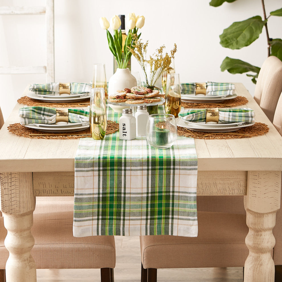 St. Paddy Plaid Table Runner 14x72