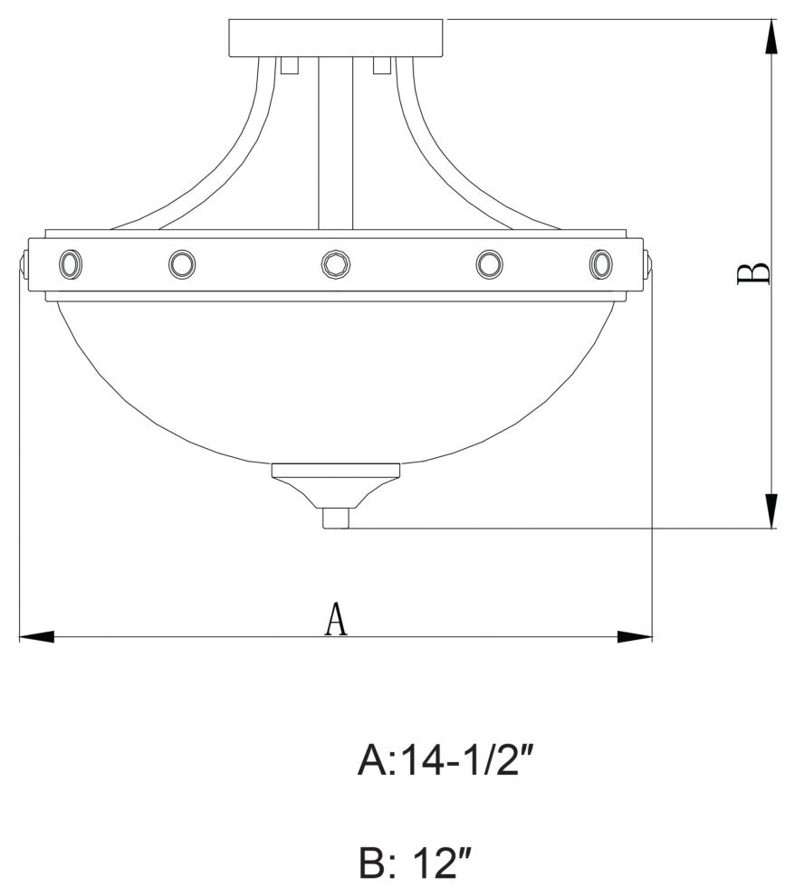 Vaxcel Halifax 2-Light Semi-Flush Mount, Aged Walnut