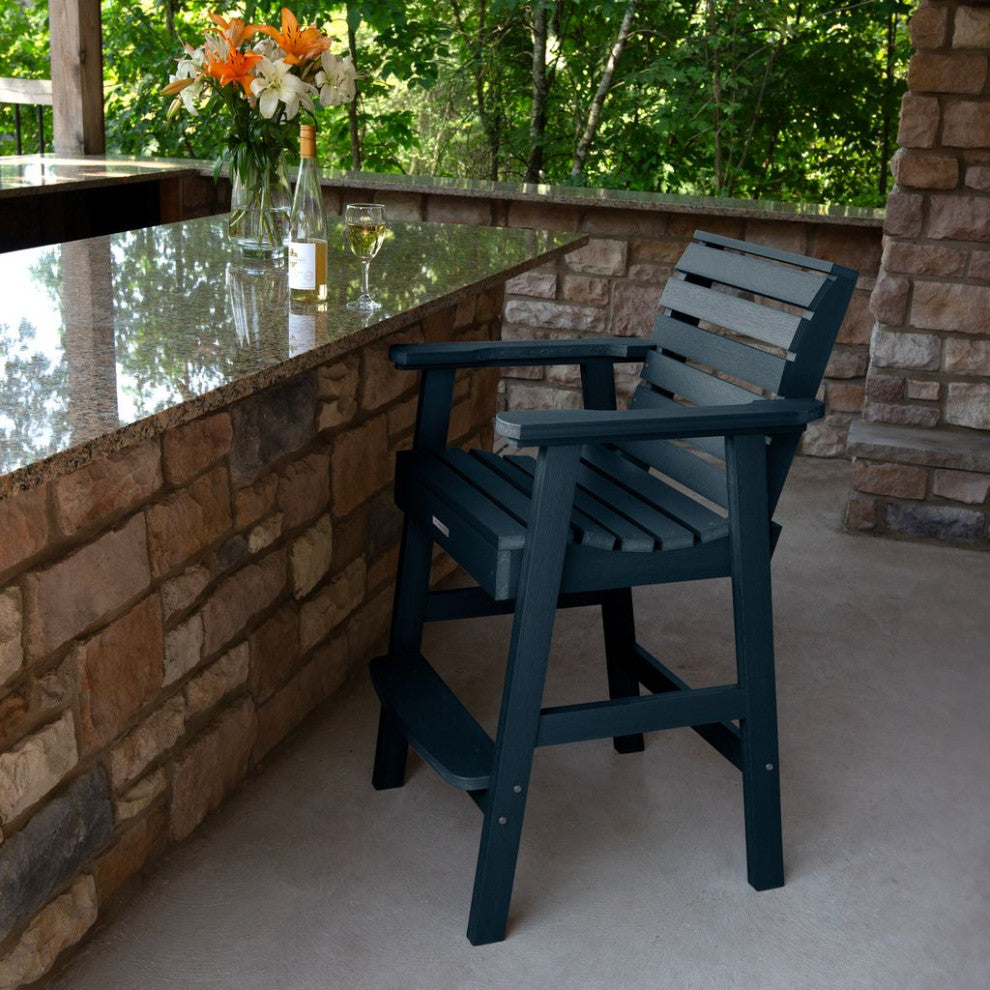 Weatherly Bar Height Armchair, Federal Blue