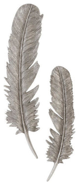 Feathers Wall Art, Gold Leaf, 2-Piece Set, Silver Leaf