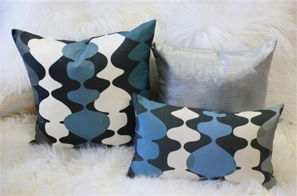 Pillow Decor - Lava Lamp Charcoal Blue 12x20 Throw Pillow