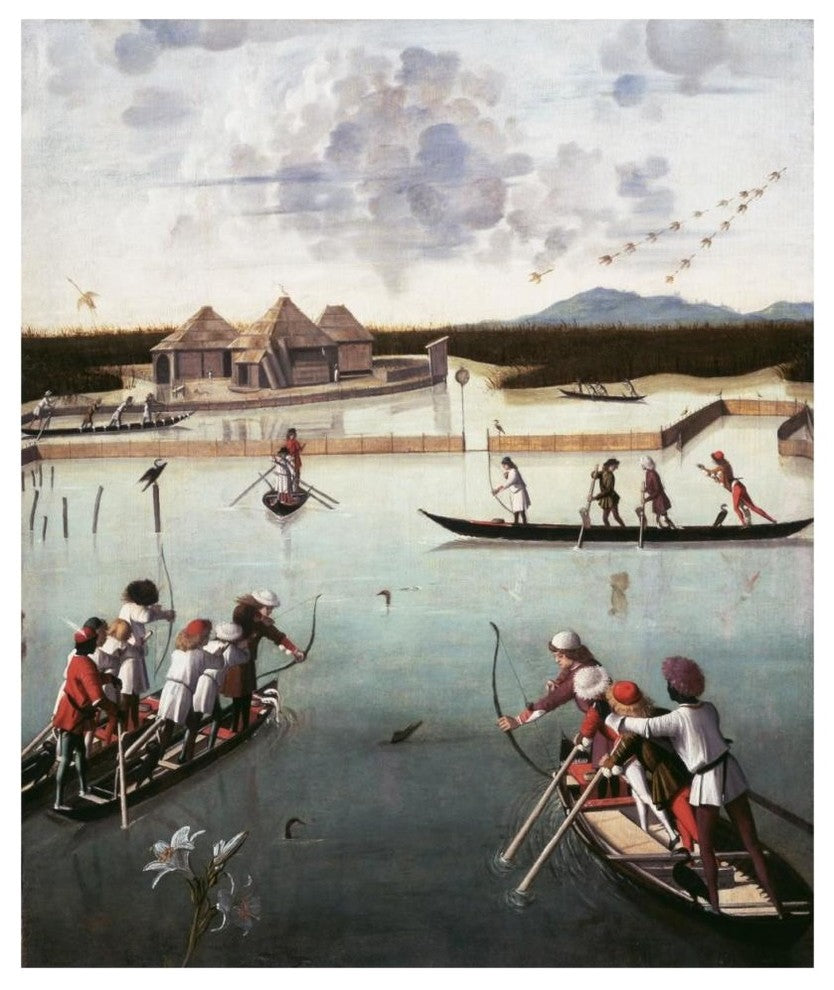 "Hunting on the Lagoon" Digital Paper Print by Vittore Carpaccio, 39"x46"