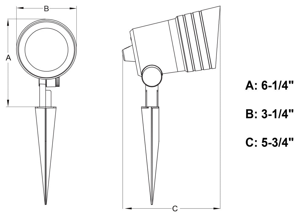 Low-Voltage Aluminum Black Outdoor Landscape Path Flood Light LED Clear Glass