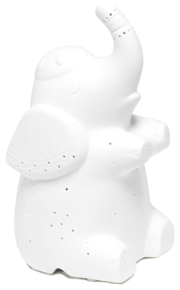 Simple Designs Porcelain Elephant Shaped Table Lamp