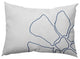 Petal Lines Decorative Lumbar Pillow, Blue/White, 14x20"