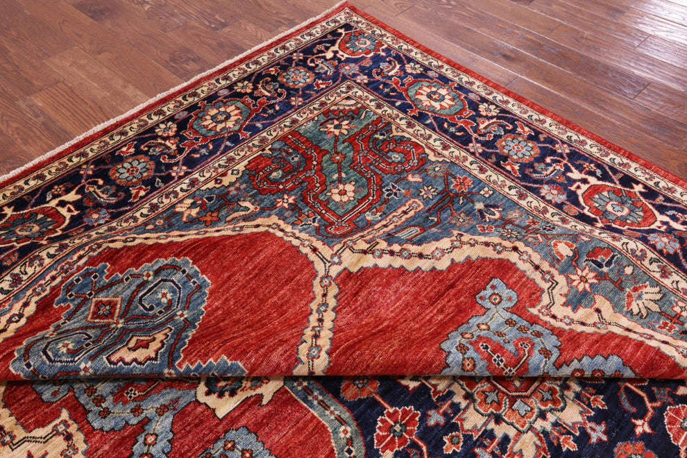 8' 11" X 12' 1" Persian Fine Serapi Handmade Wool Rug - Q12434
