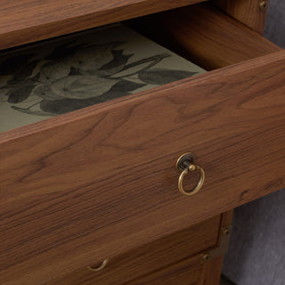 Safavieh Galio 2 Drawer Nightstand, Walnut/Gold