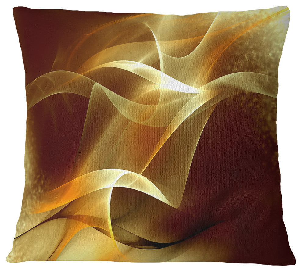 Light Yellow Abstract Fractal Design Abstract Throw Pillow, 16"x16"