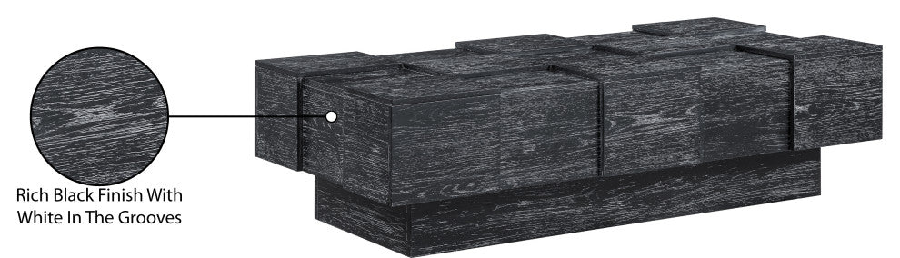 Anzio Oak Veneer Coffee Table, Black