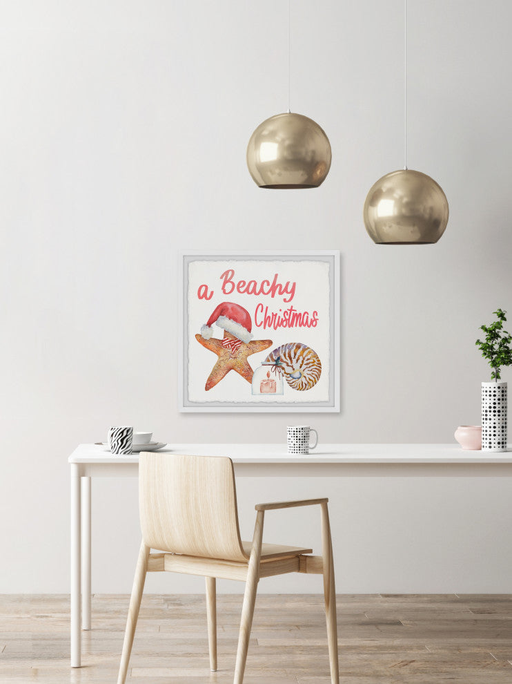 "A Beachy Christmas" Framed Painting Print, 32x32