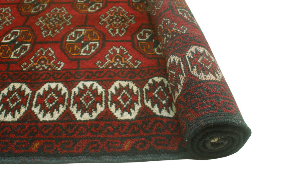 Vintage Distressed Amity Burgundy/Ivory Rug, 3'10x5'6