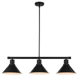 Akron 35.75-in. 3 Light Linear Chandelier Oil Rubbed Bronze and Matte White