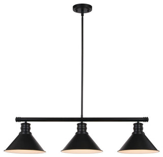 Akron 35.75-in. 3 Light Linear Chandelier Oil Rubbed Bronze and Matte White