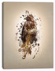Abstract Falcon on Branch, Animal Canvas Wall Art, 12"x20"