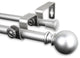 Luna Double Curtain Rod 5/8"WW 84-120"D, Satin Nickel
