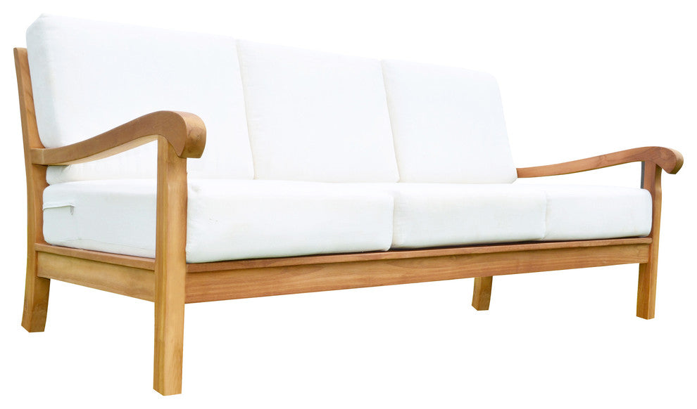 Nain Large Lounge Sofa With Sunbrella Cushion, Canvas Antique Beige