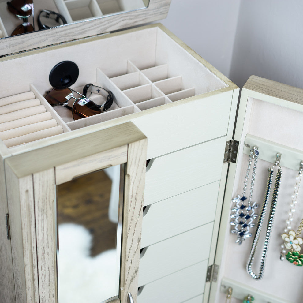 Meadow Jewelry Armoire, Espresso, Taupe Mist