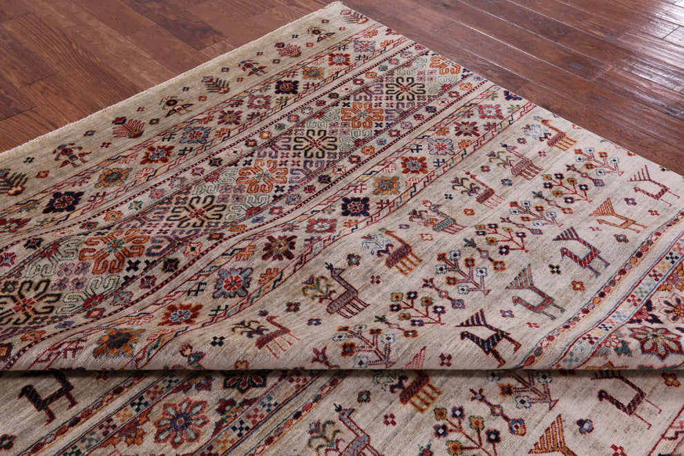 8' 1" X 9' 9" Tribal Persian Gabbeh Hand Knotted Wool Rug Q8072
