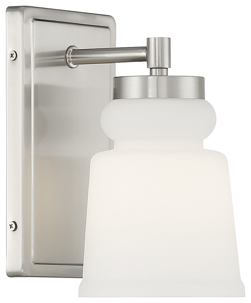 1-Light Wall Sconce, Matte Black, Brushed Nickel
