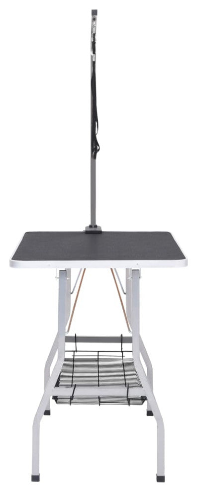 vidaXL Dog Grooming Table Adjustable Arm Foldable Dog Bath Table with 2 Loop