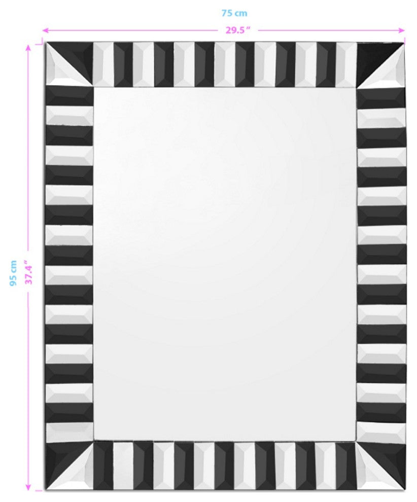Black and White Striped Mirror