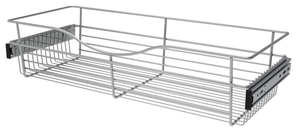 Closet Basket for Custom Closet Systems, Chrome, 30Wx12Dx7H"