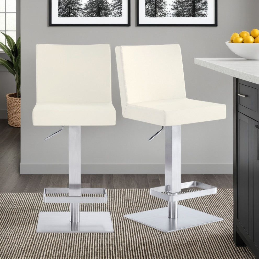 Legacy Contemporary Swivel Barstool in Brushed Stainless Steel