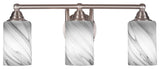 Paramount 3-Light Bath Bar, Brushed Nickel, 4" Onyx Swirl Glass